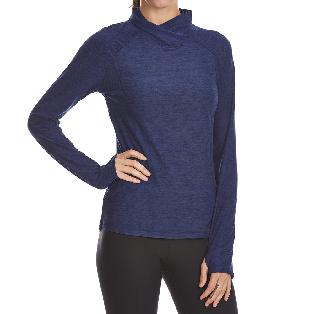 midweight navy long sleeve active workout top